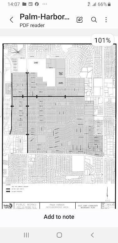 Golf cart map Palm Harbor, downtown