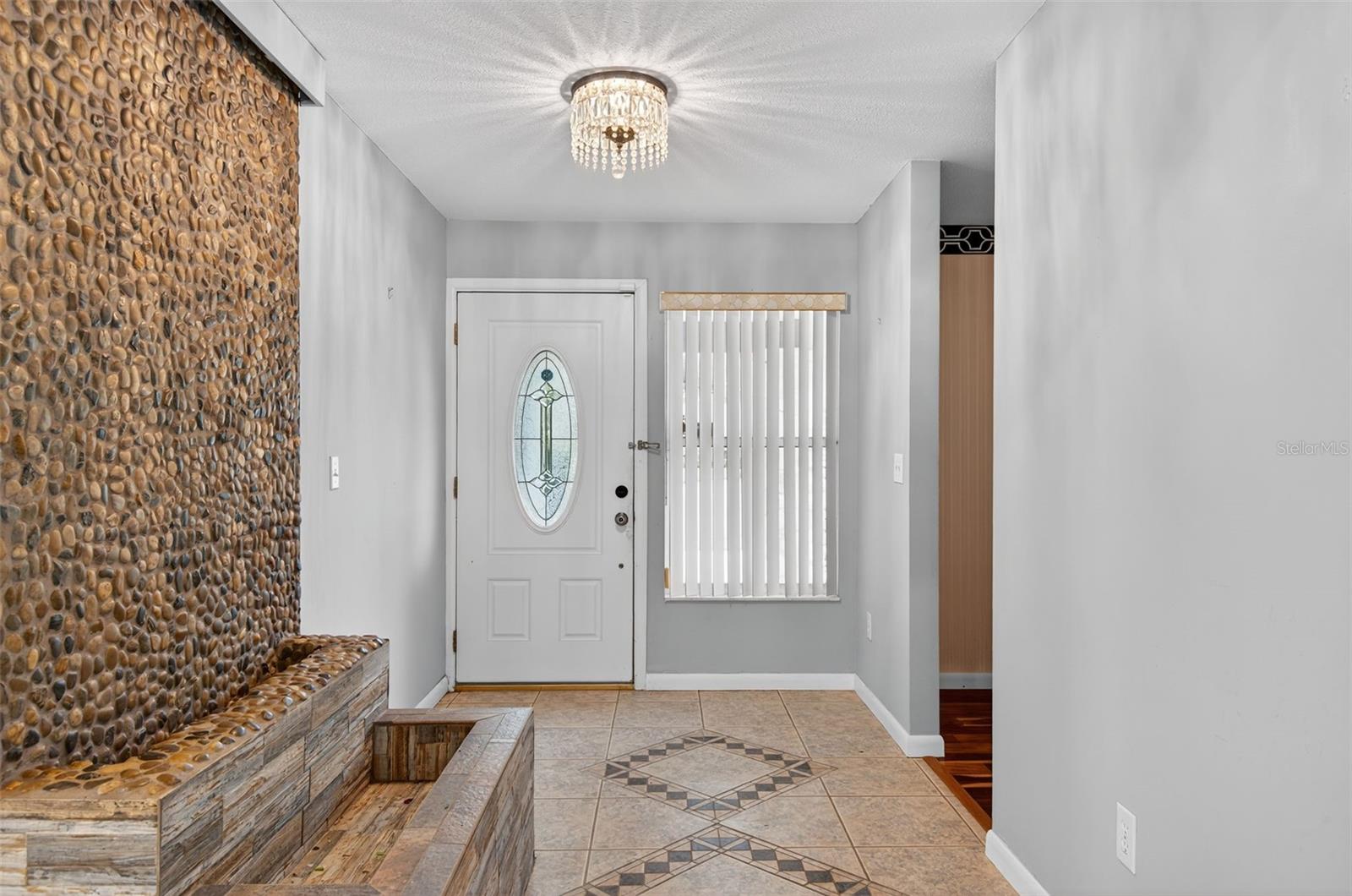 Water feature in entry