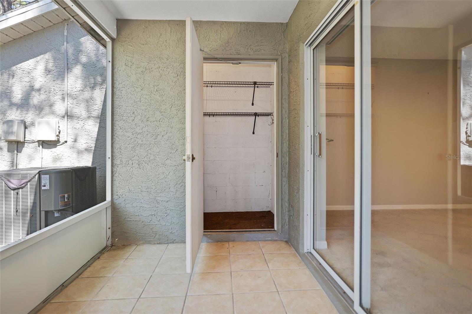 Storage closet on lanai