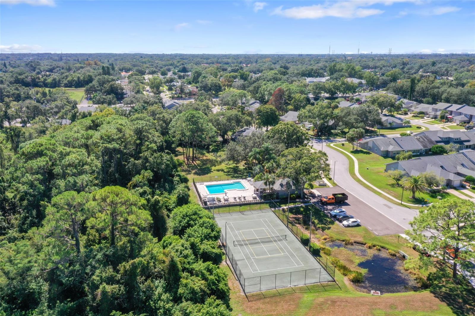 Community pool and tennis and pickle ball courts
