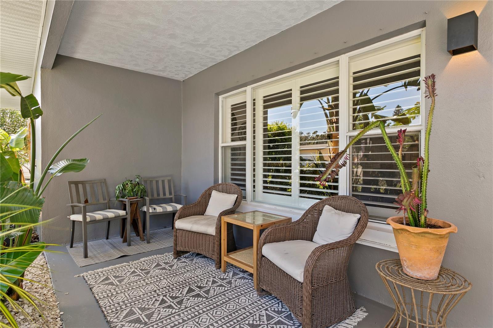 Need a quiet spot for enjoying your morning coffee or afternoon tea?  This front porch is charming and cozy.