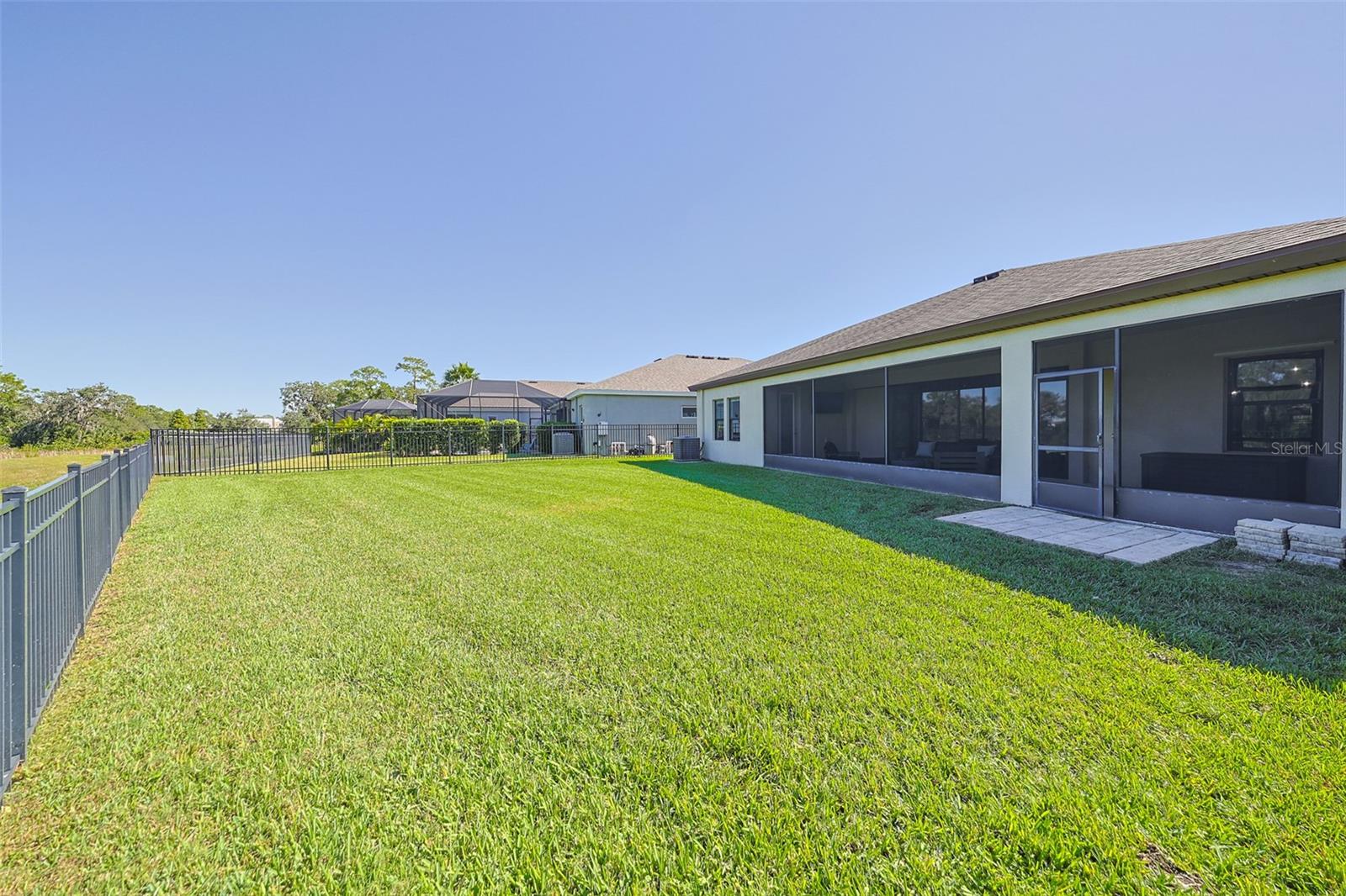Fenced backyard