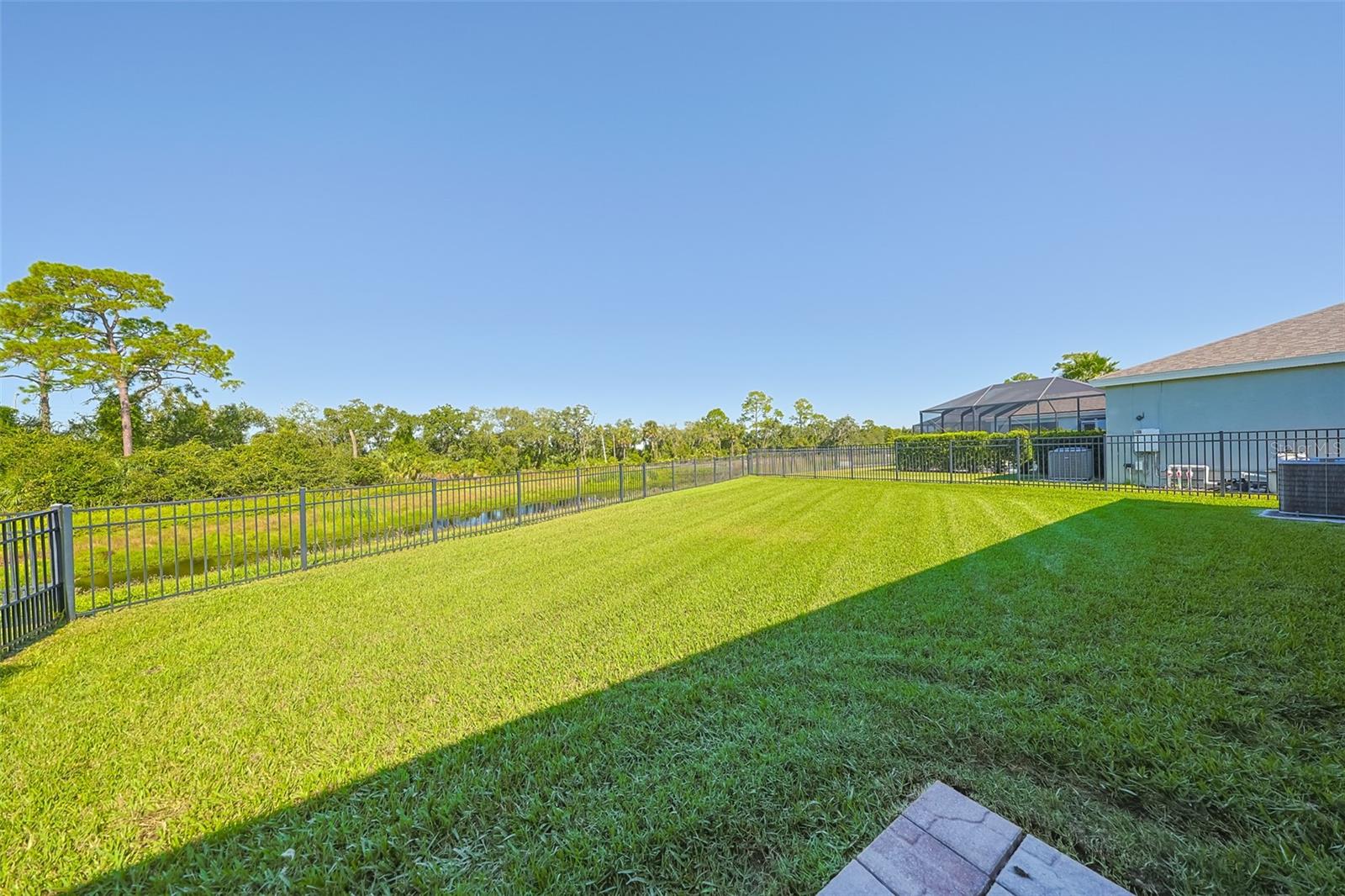 Fenced backyard
