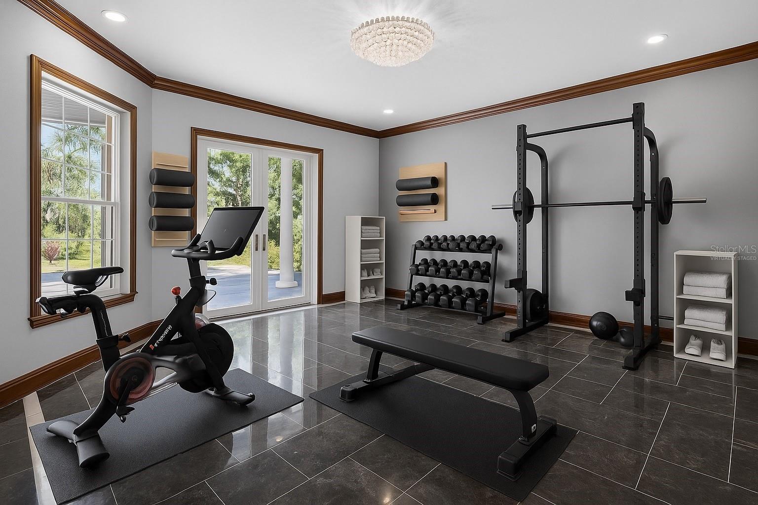 Downstairs Gym Virtually Staged