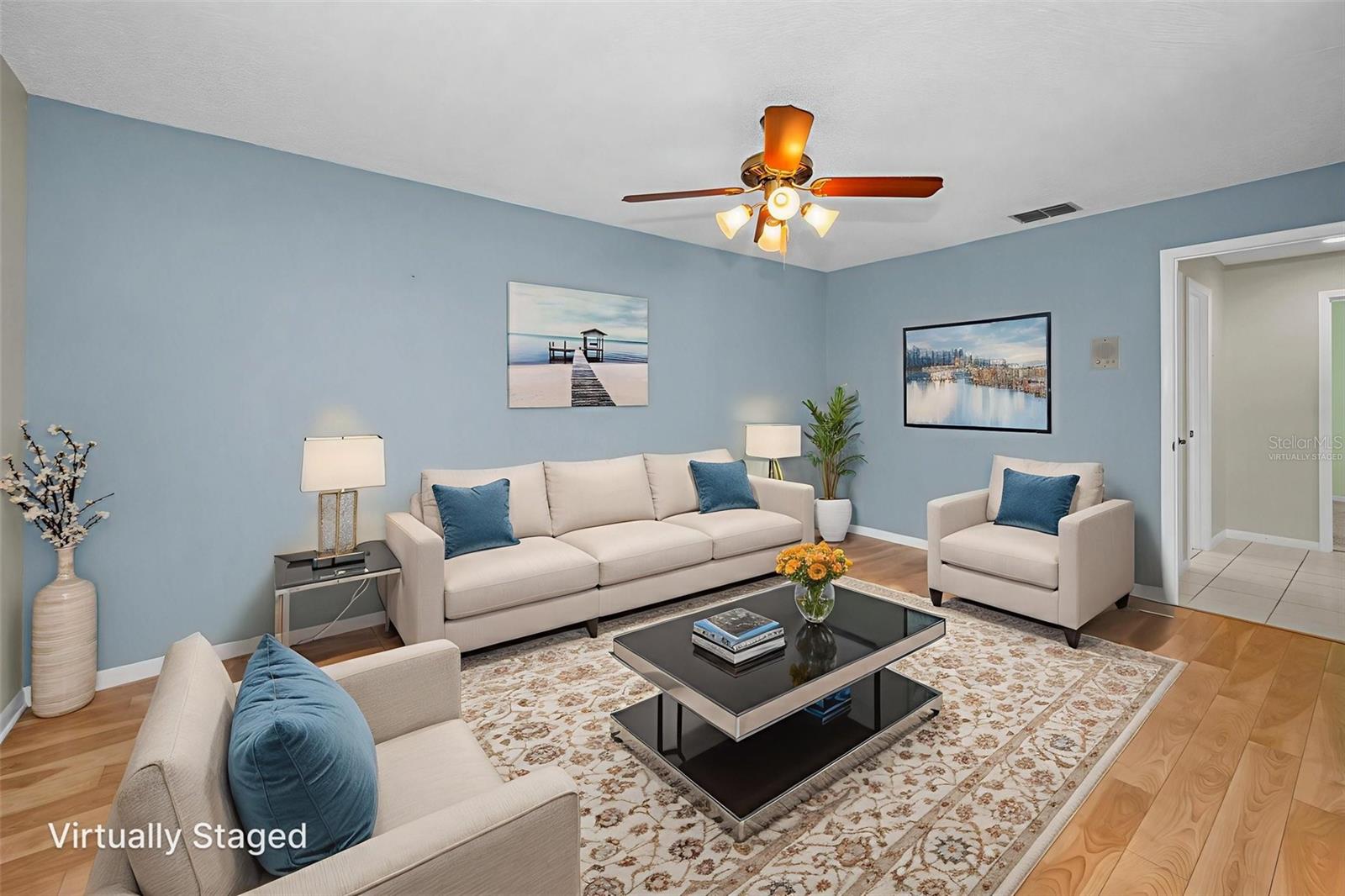 Comfy Family Room - virtually staged