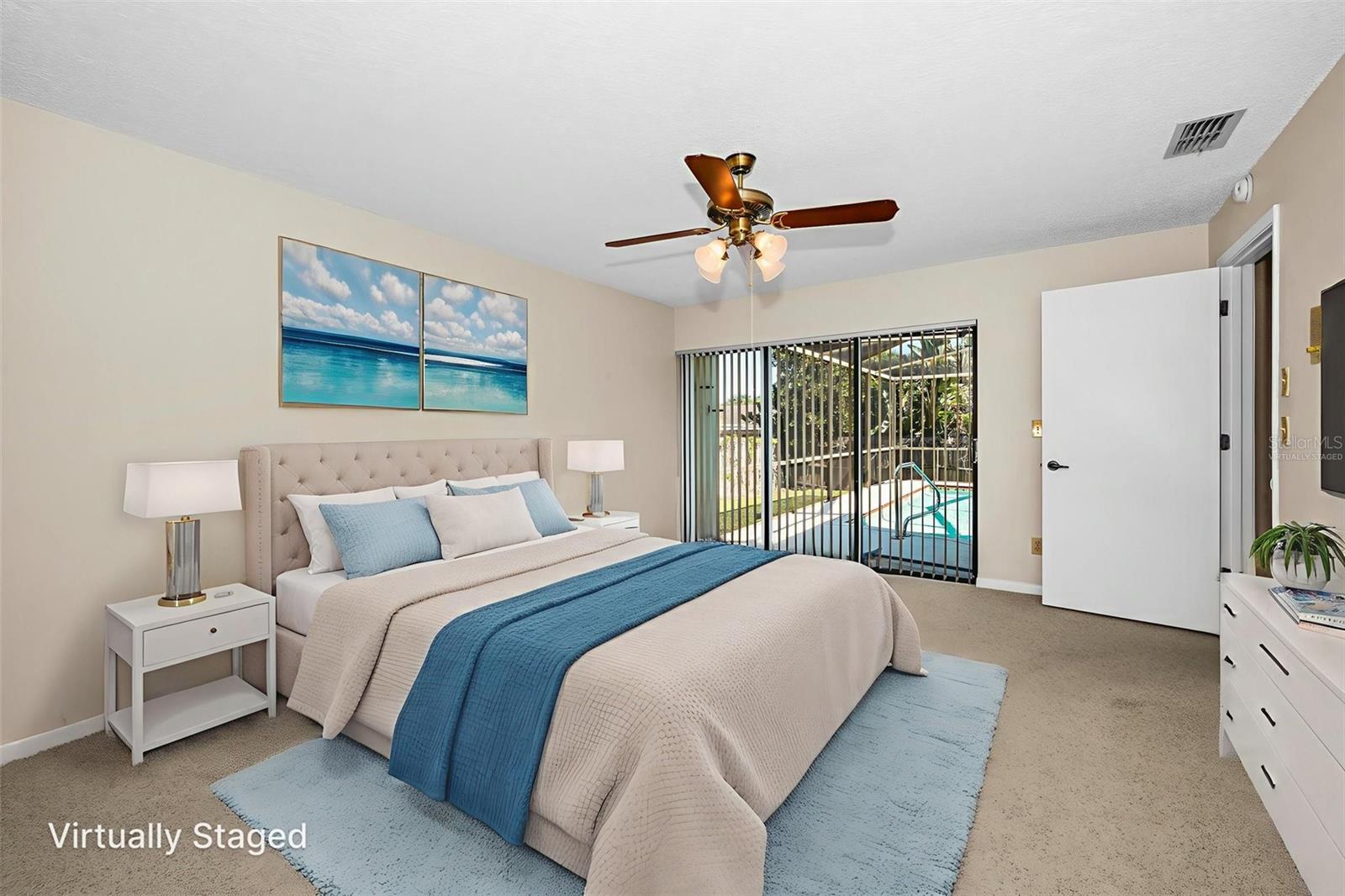 Primary bedroom - virtually staged