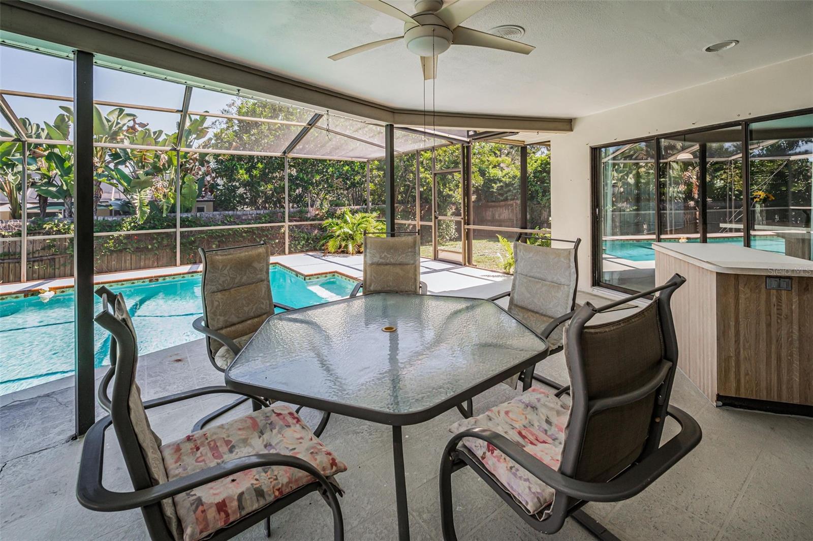 Covered/screened pool area