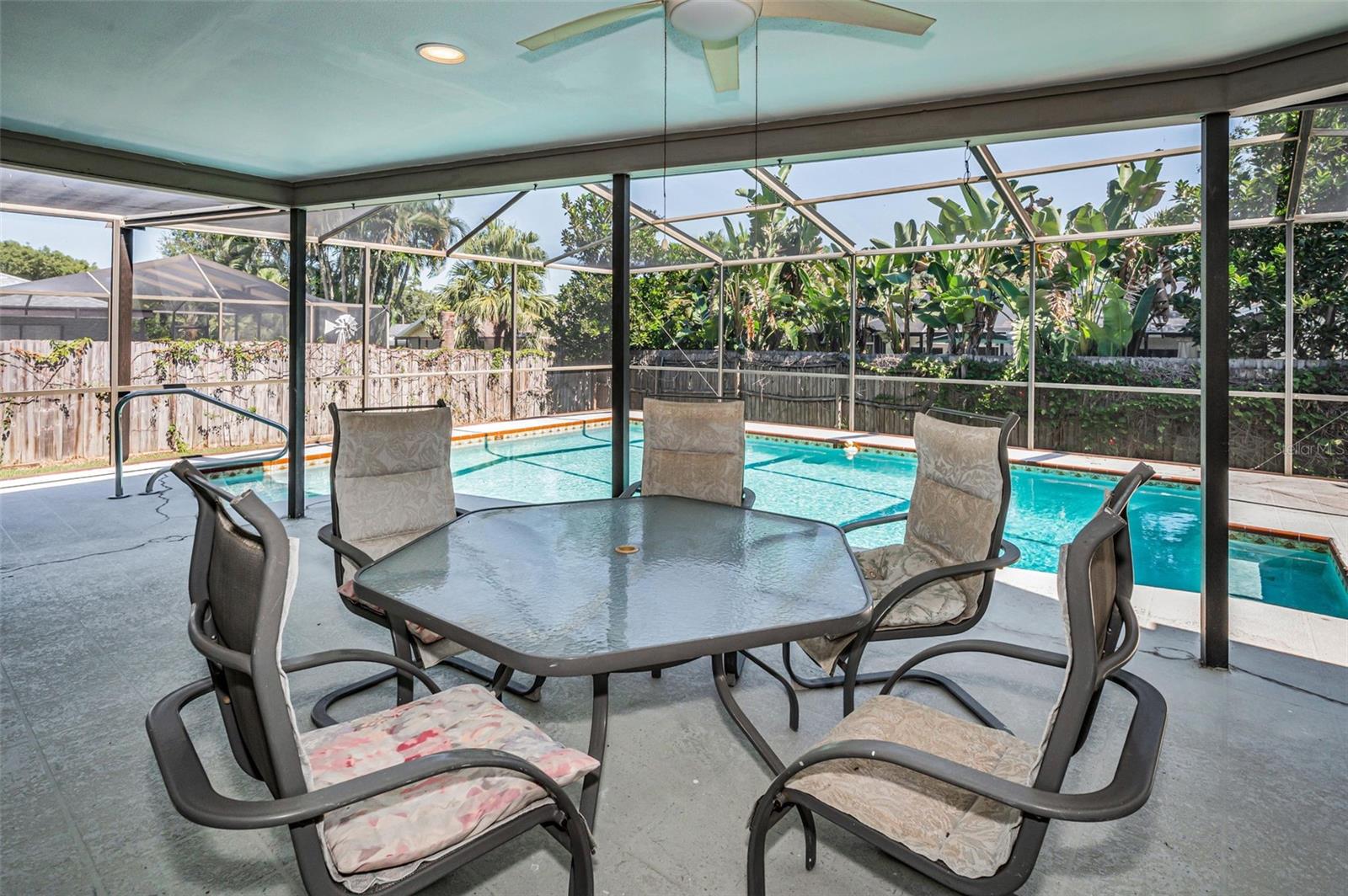 Covered/screened pool area