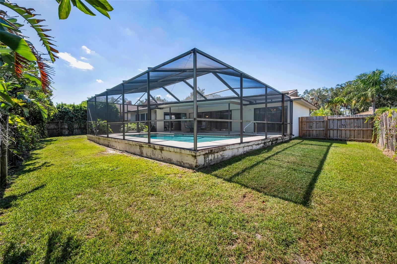 Enclosed Pool and Roomy Yard
