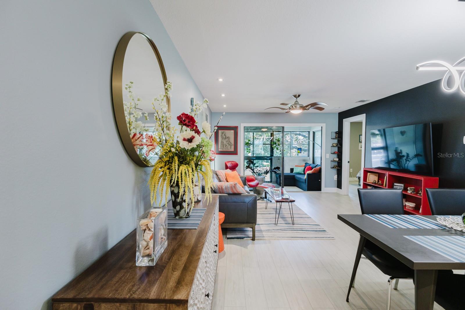 Dining into living area