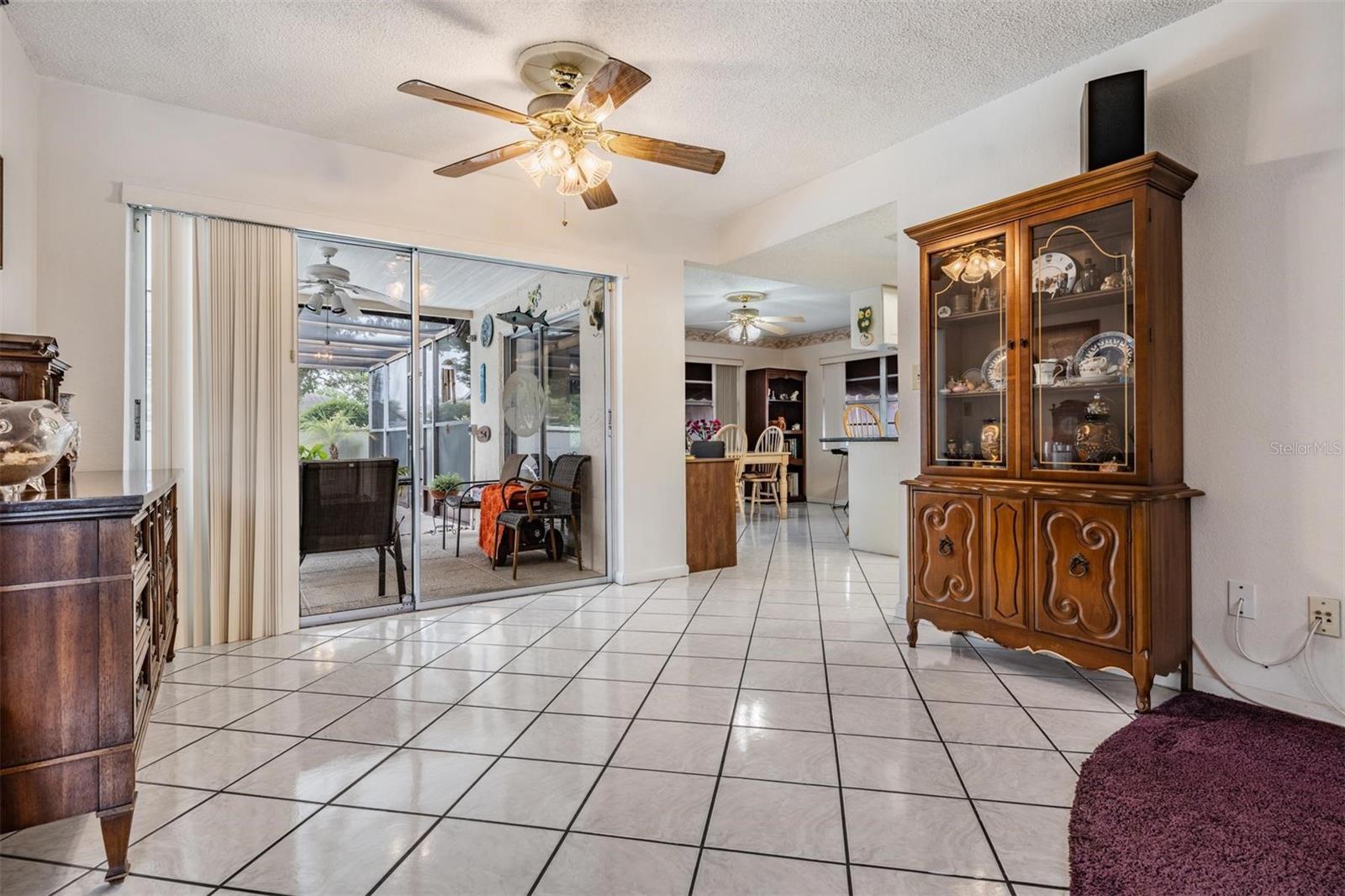 Open area for extended living room, eating or poss office