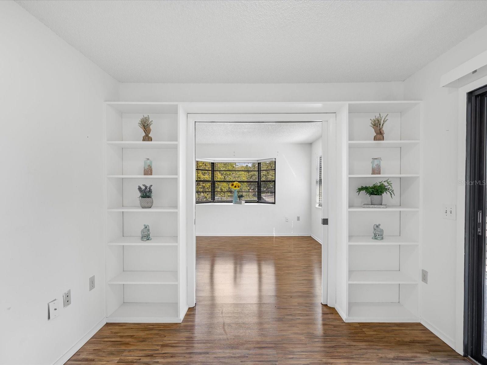 Bedroom 3 custom built in book shelves