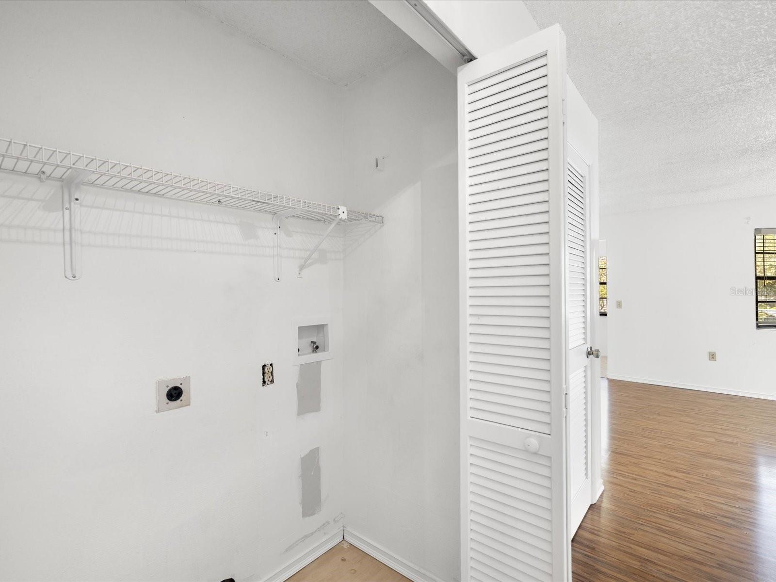 Laundry closet in the hallway