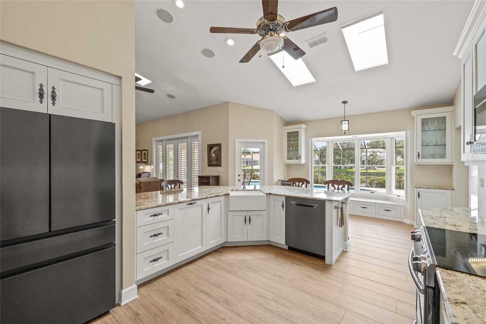 Black stainless steel updated appliances.