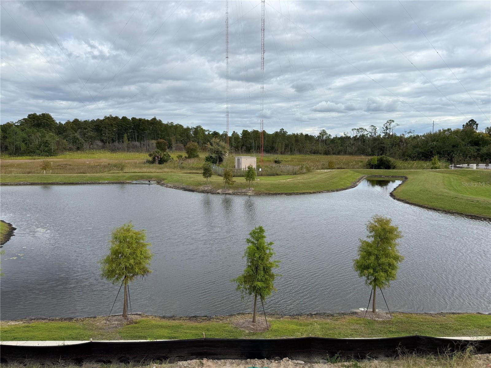 Scenic pond view from back of the home