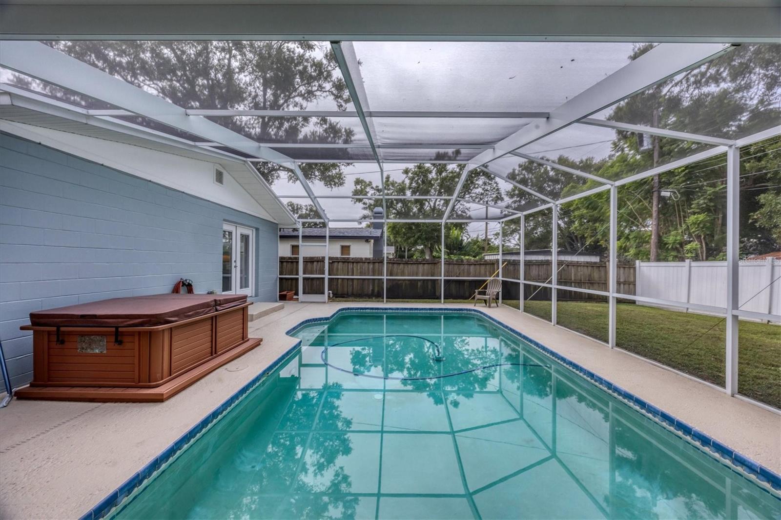 Pool and stand alone jacuzzi