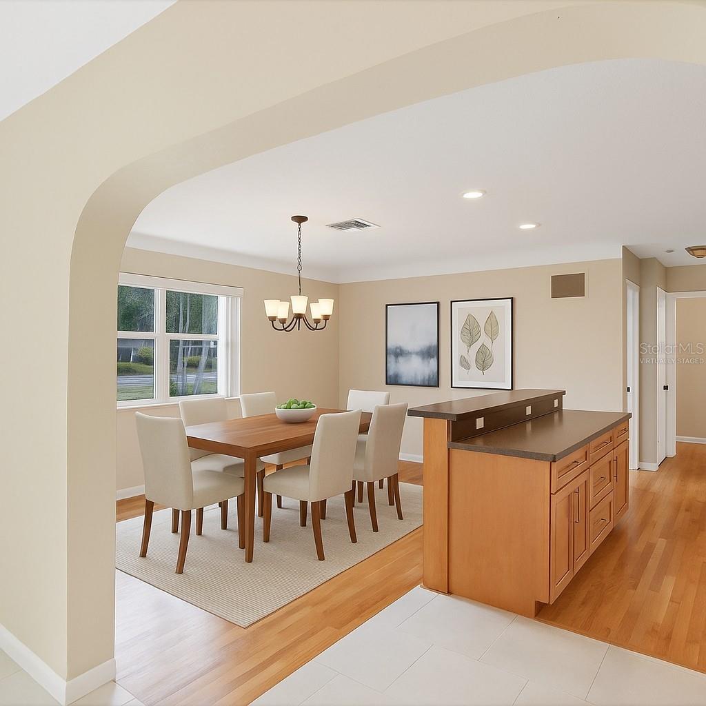 Dining/Kitchen area virtually staged