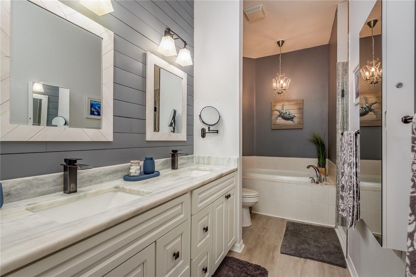 Updated Master Bath with dual sinks