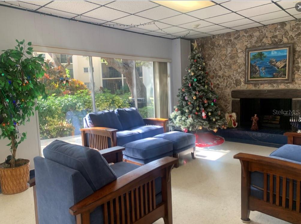 Fireplace Sitting Area Inside Clubhouse