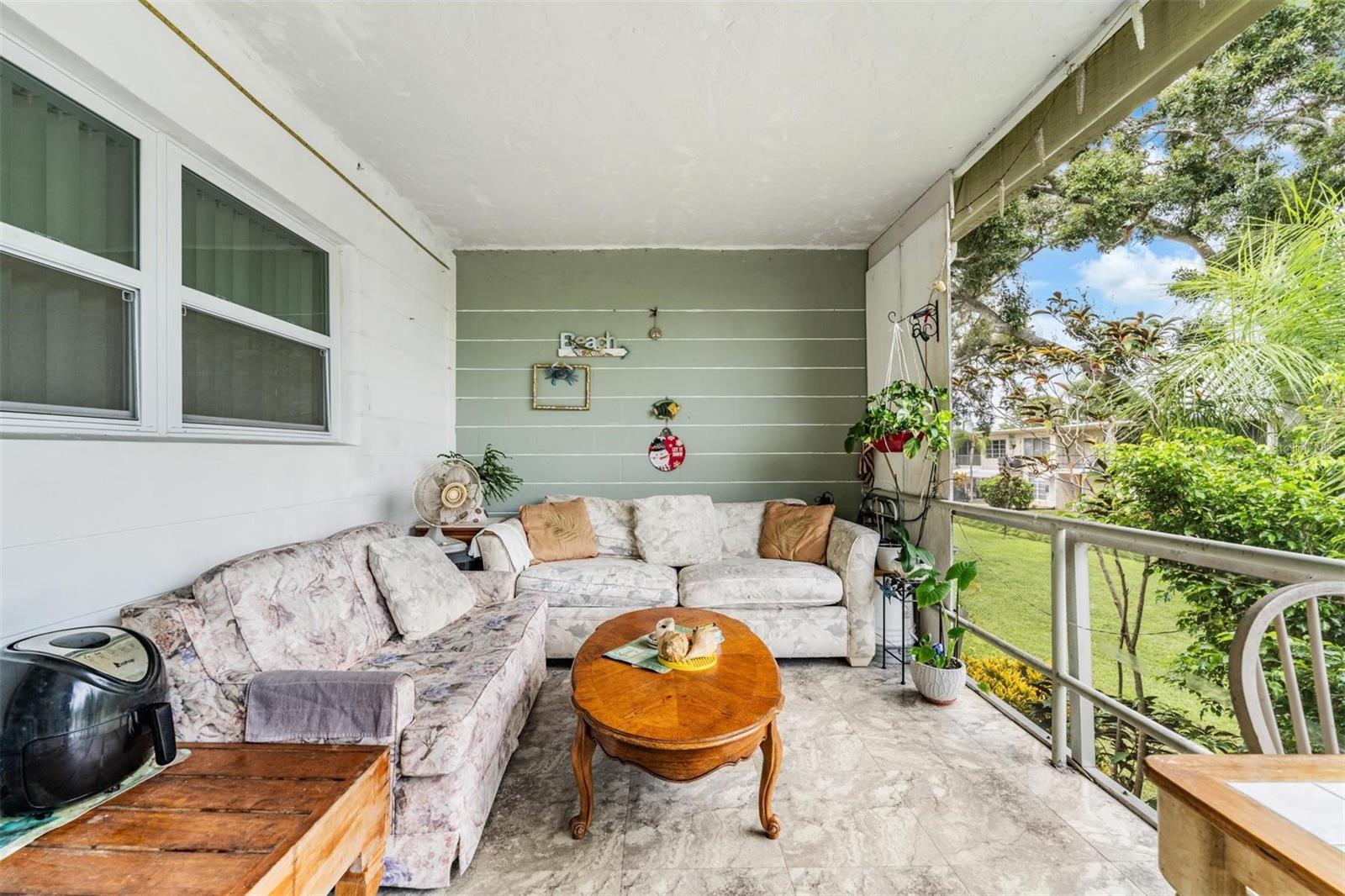 Screened balcony.