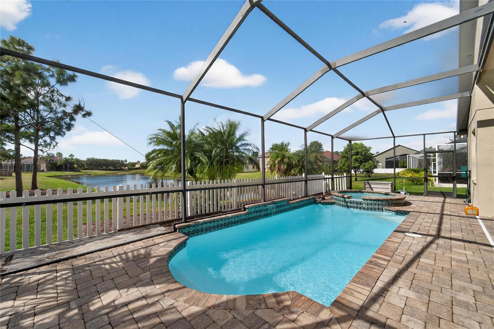 Fully screened lanai with Brick Pavers