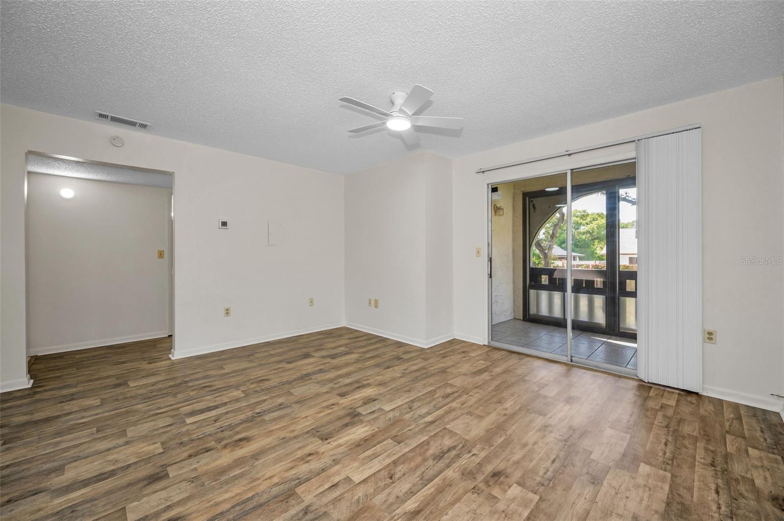 living area to patio balcony