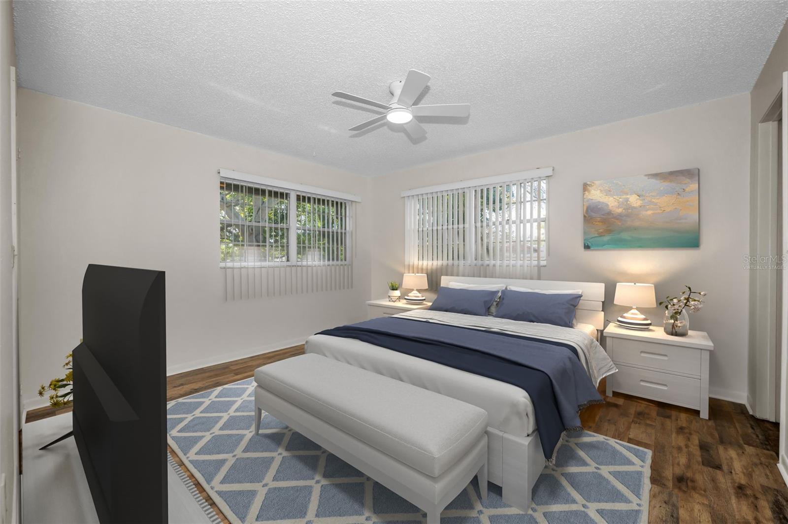 primary bedroom virtually staged