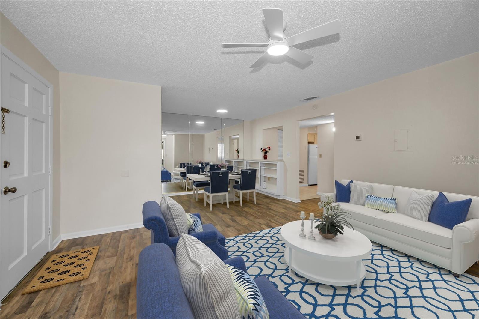 entry way and living area virtually staged