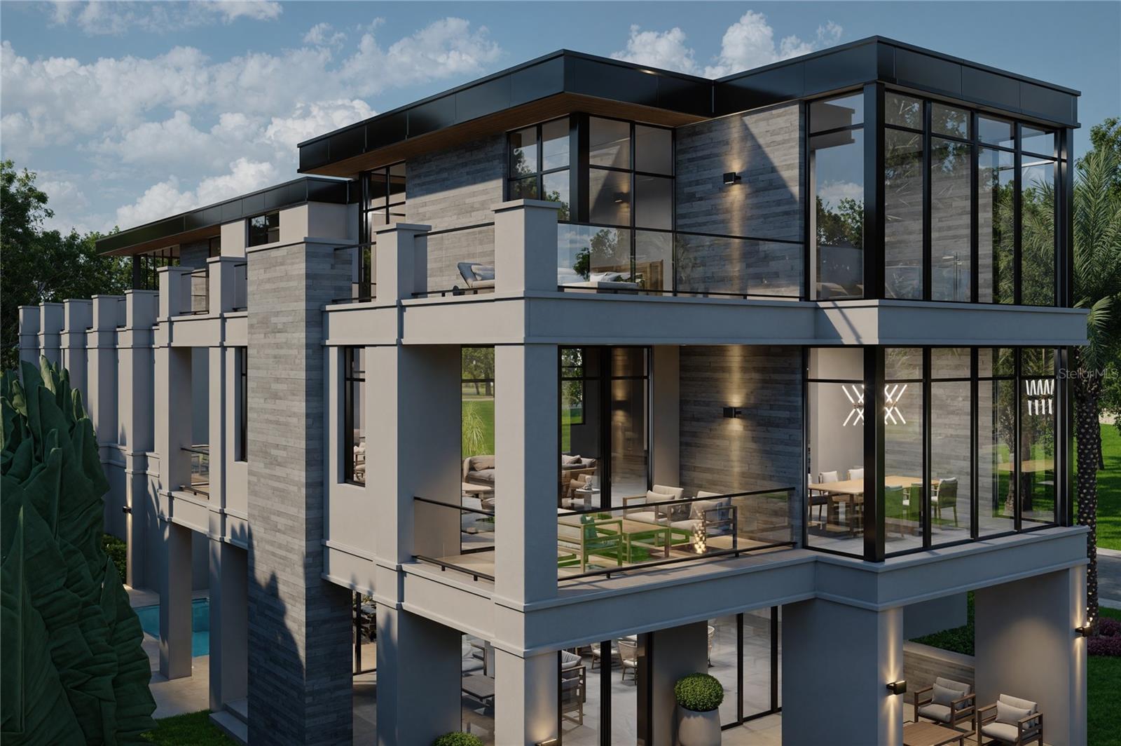 Main living area & penthouse primary suite on top floor