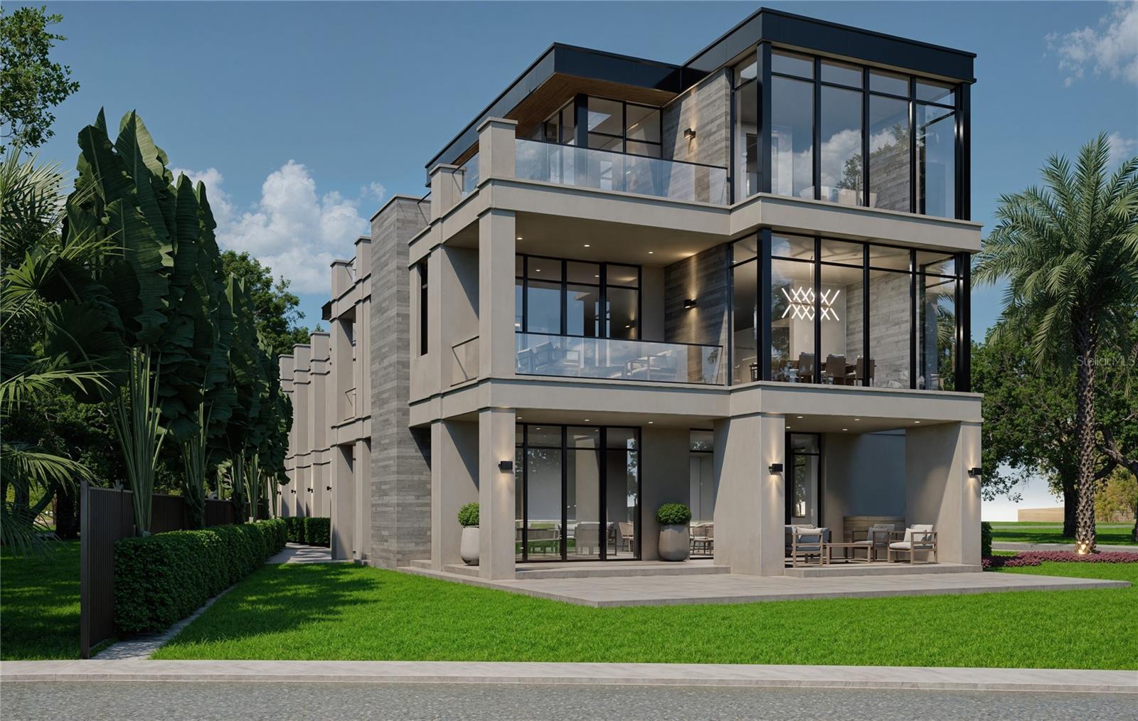 Front features covered living & outside kitchen