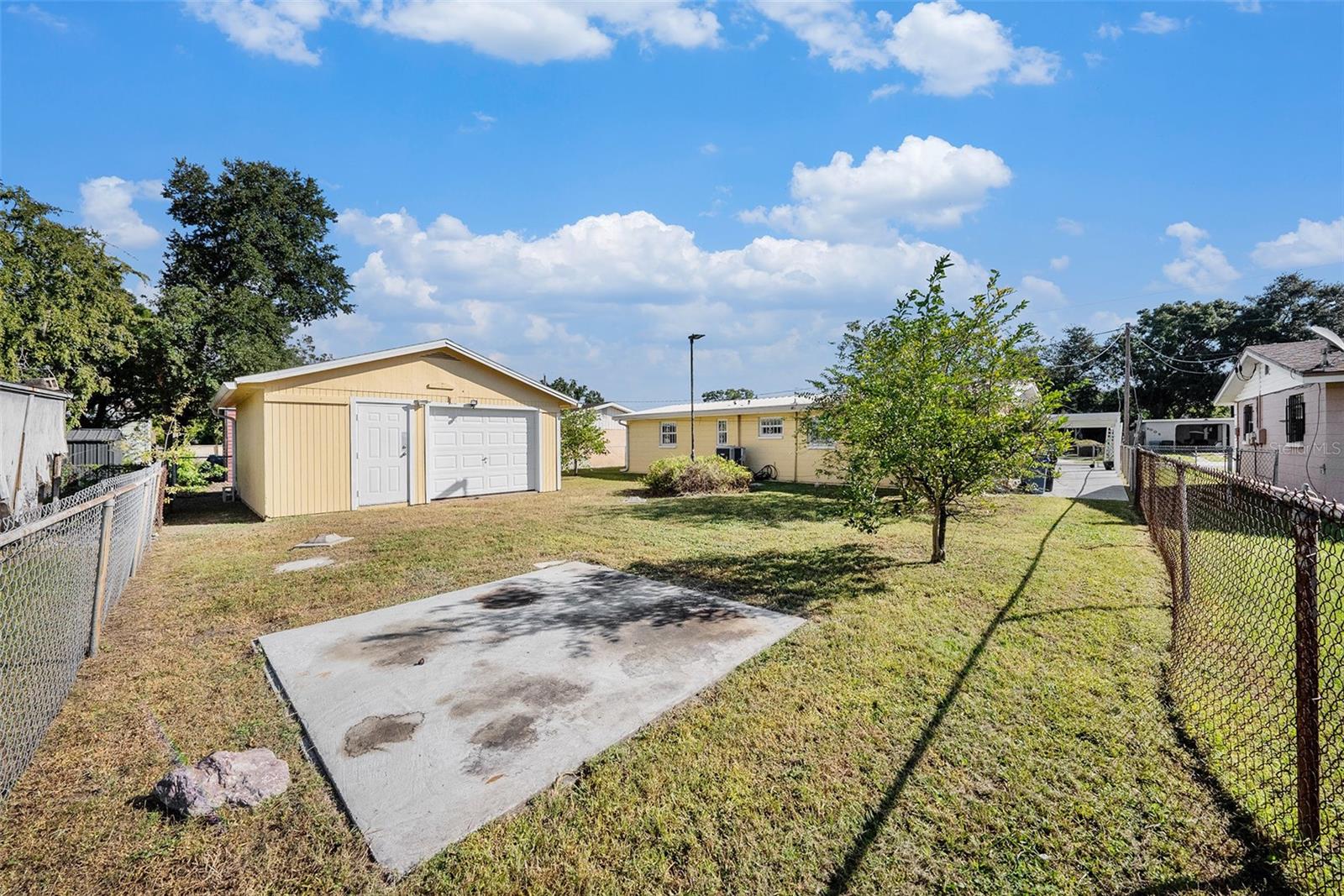 Expansive backyard with a private shed, ready to be finished!