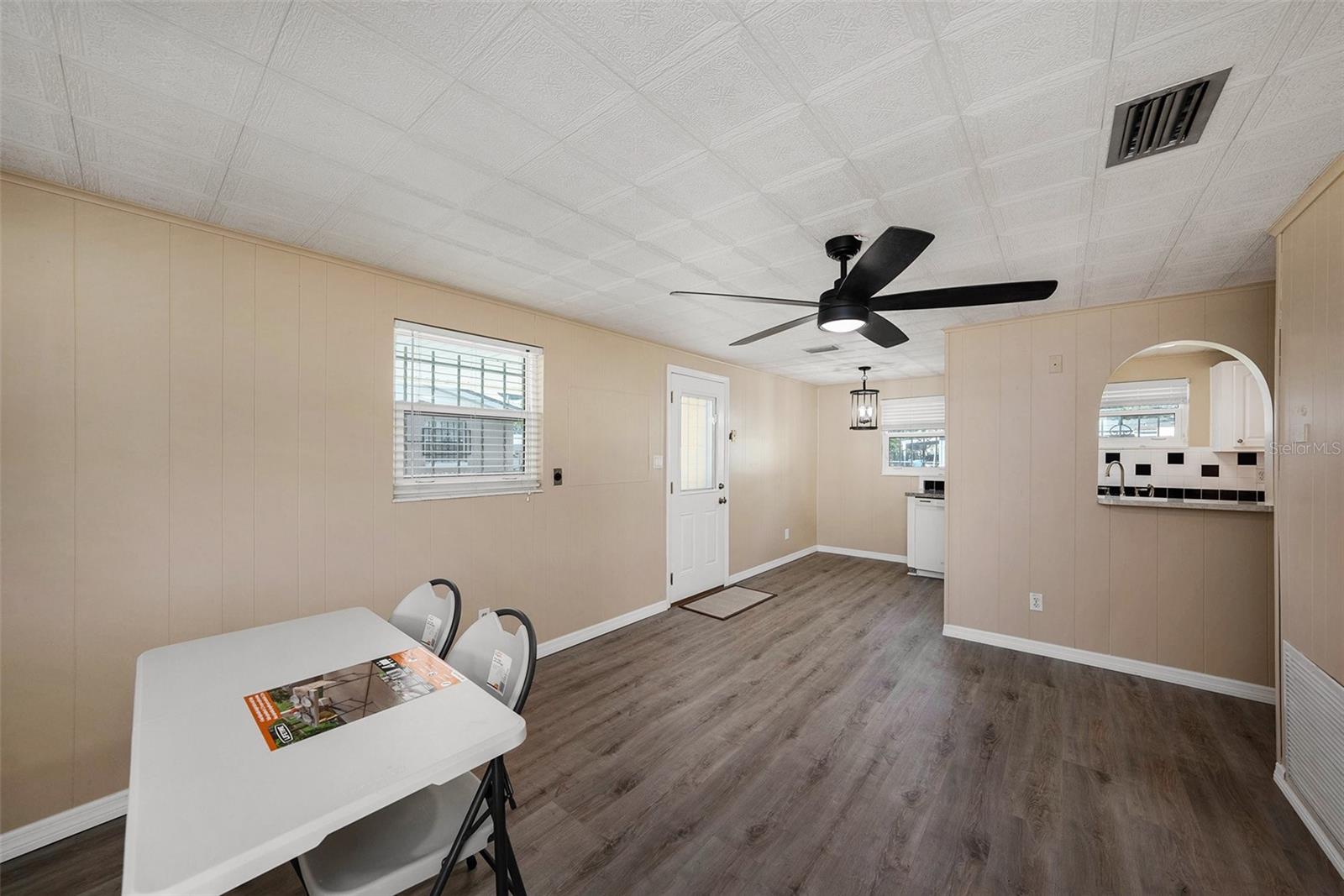 Stay connected while entertaining with the passthrough window to your kitchen