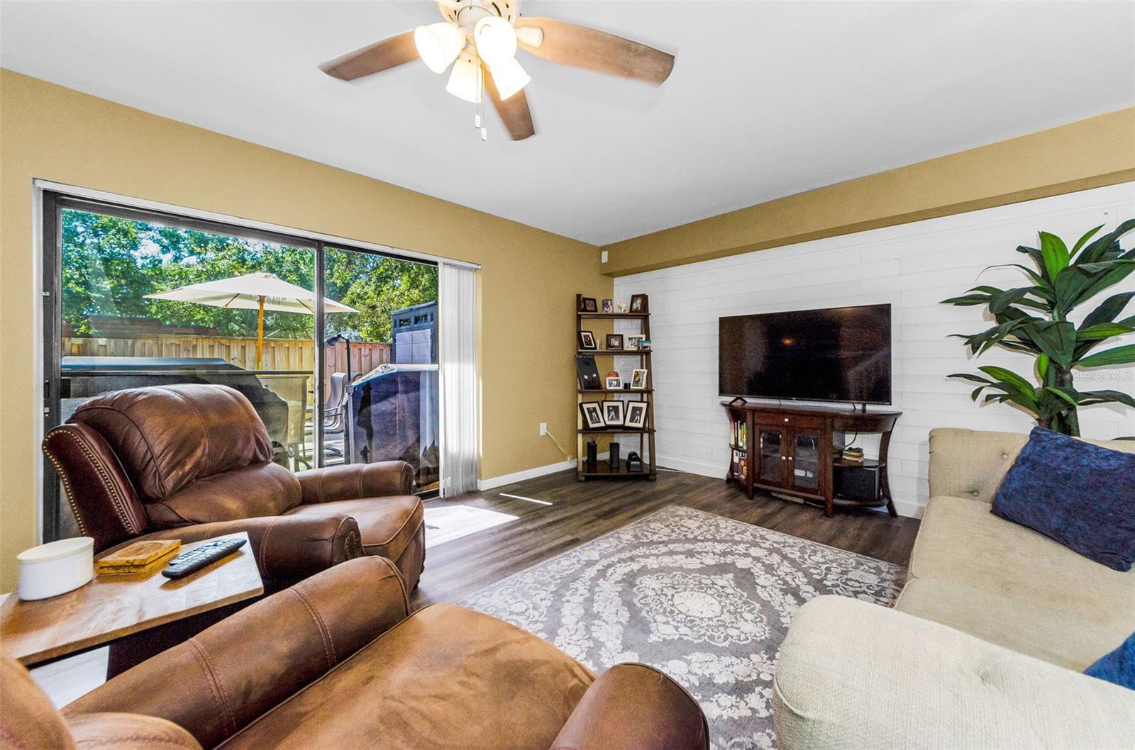 Sliding doors let in tons of natural light!