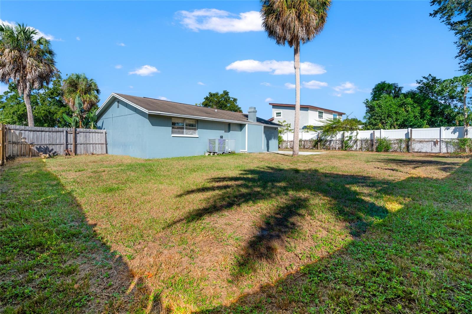 Large fenced in back yard