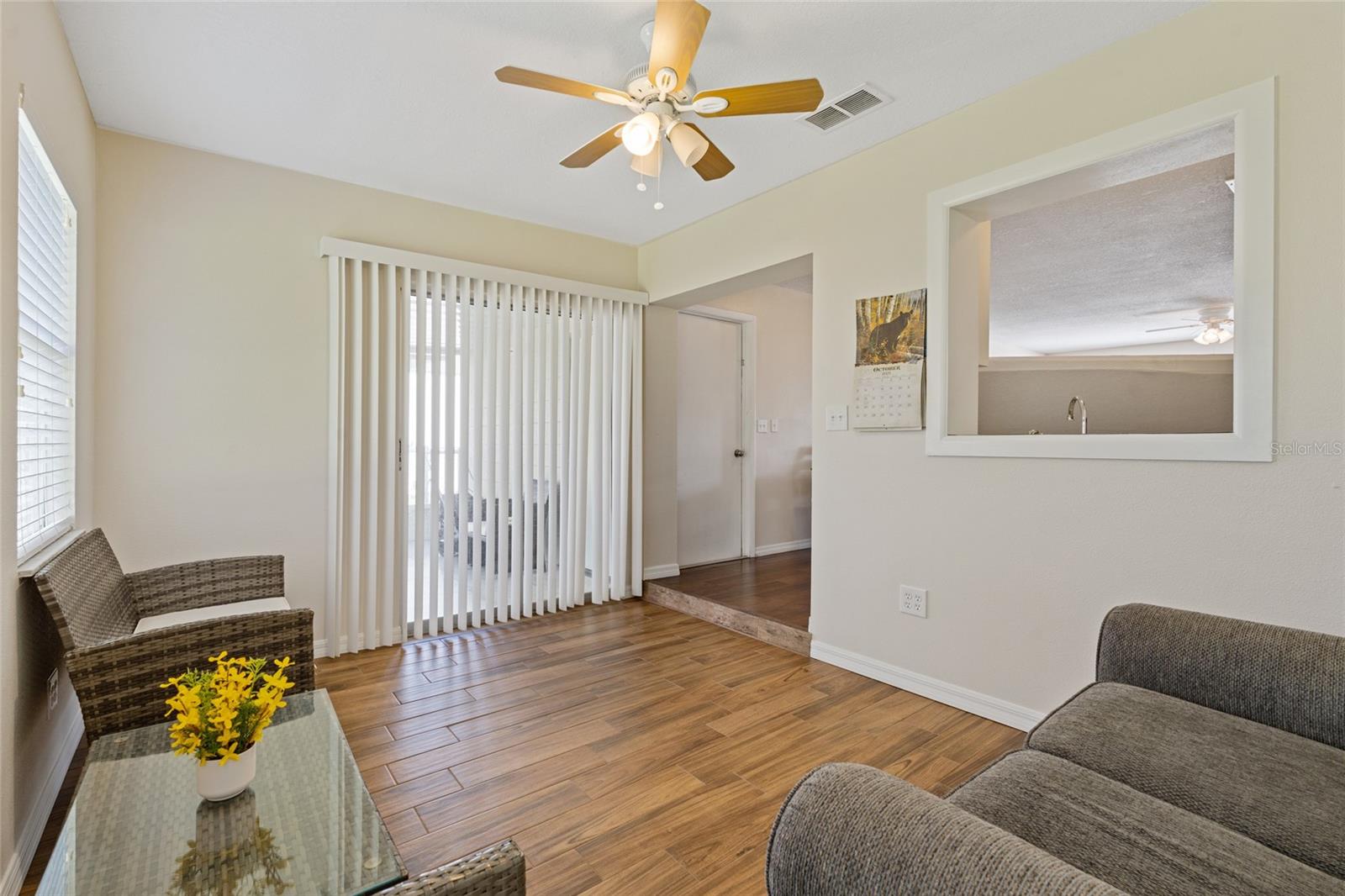 The Florida room is a cozy, quiet space.