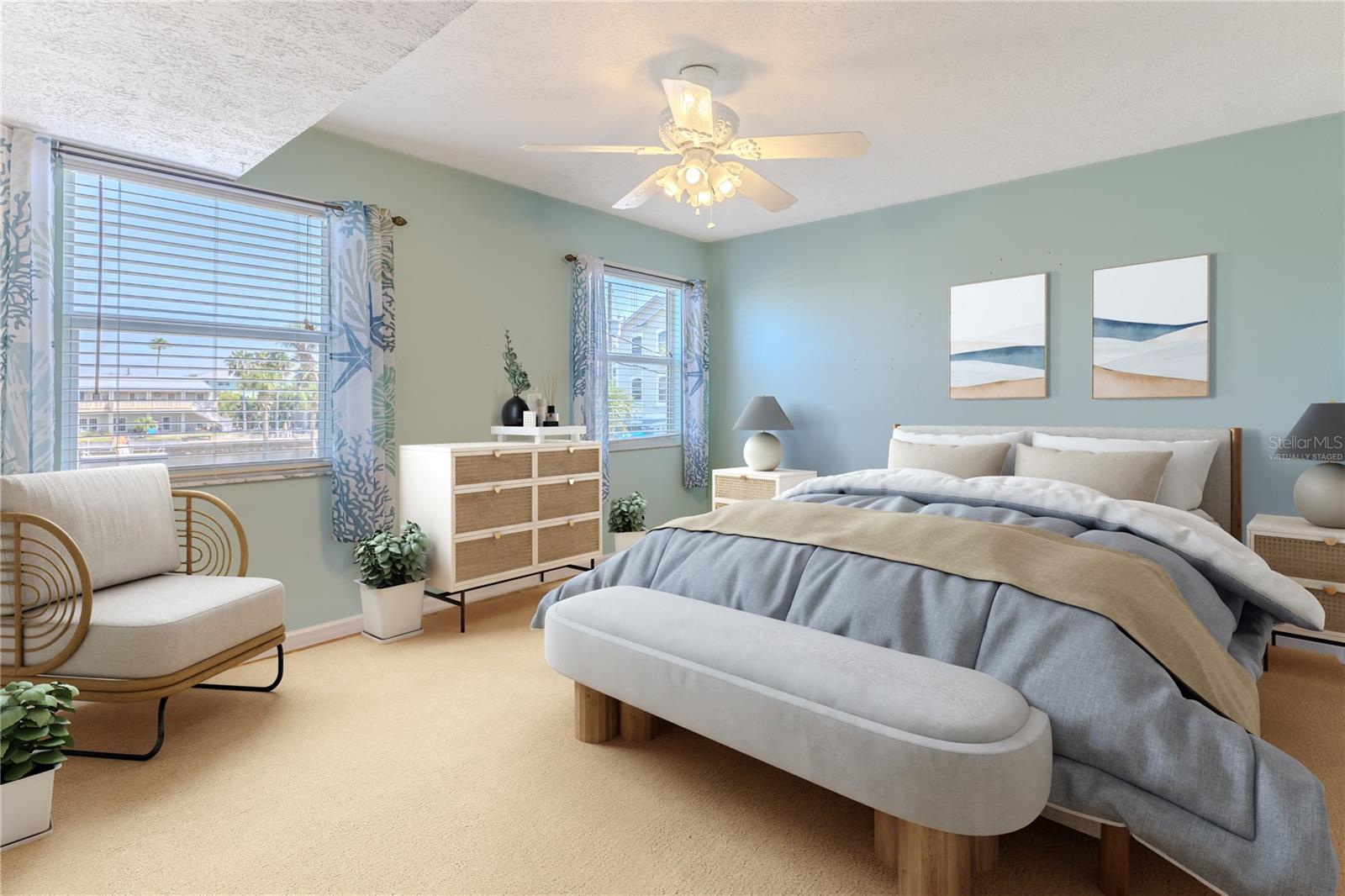 Virtually Staged Primary Bedroom