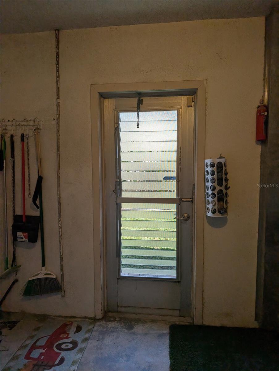 Garage side door access.