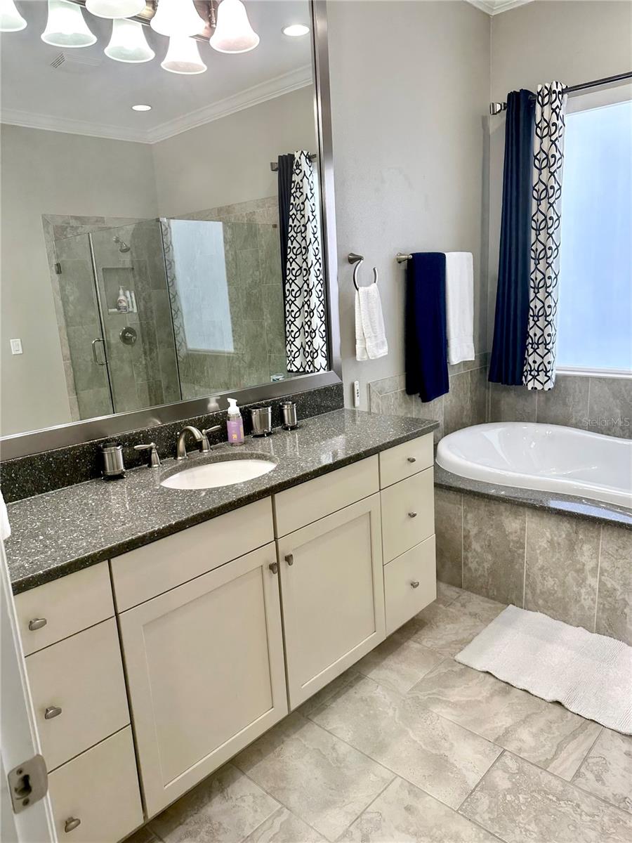 Primary Bath: Her Vanity & Tub