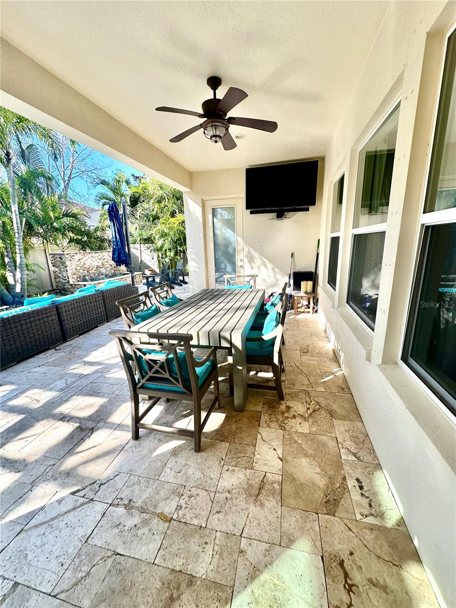 Lanai Covered Table Set & TV