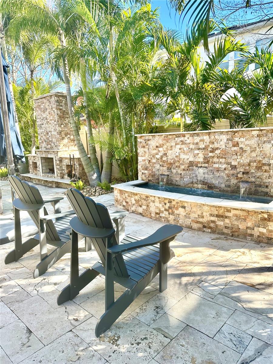 Fountain and Fireplace