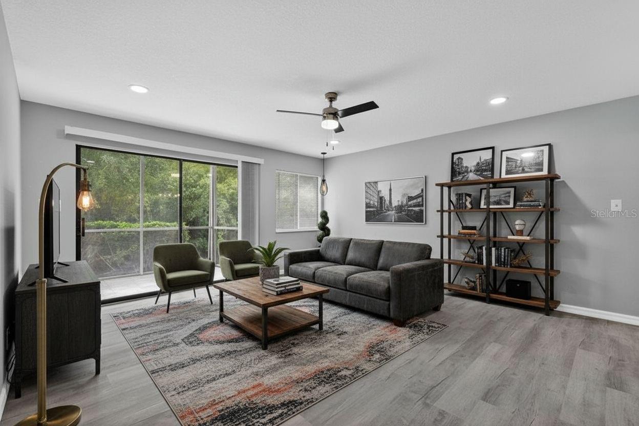 Virtual staged living room
