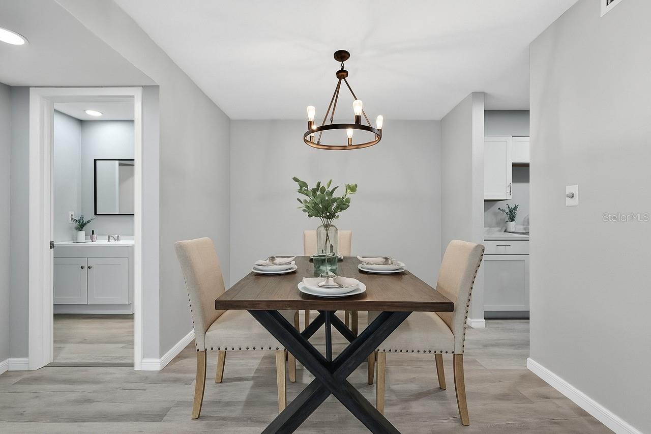Virtual staged dining area