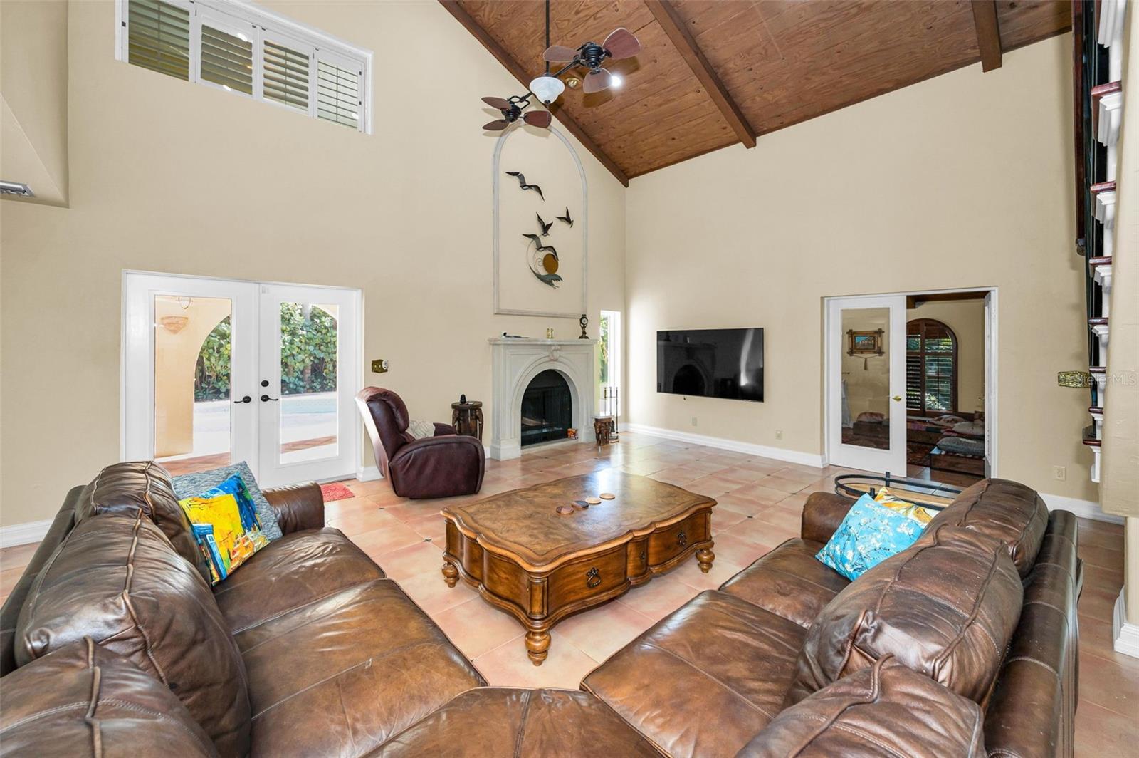 Expansive Family Room with doors to the backyard Pool Oasis