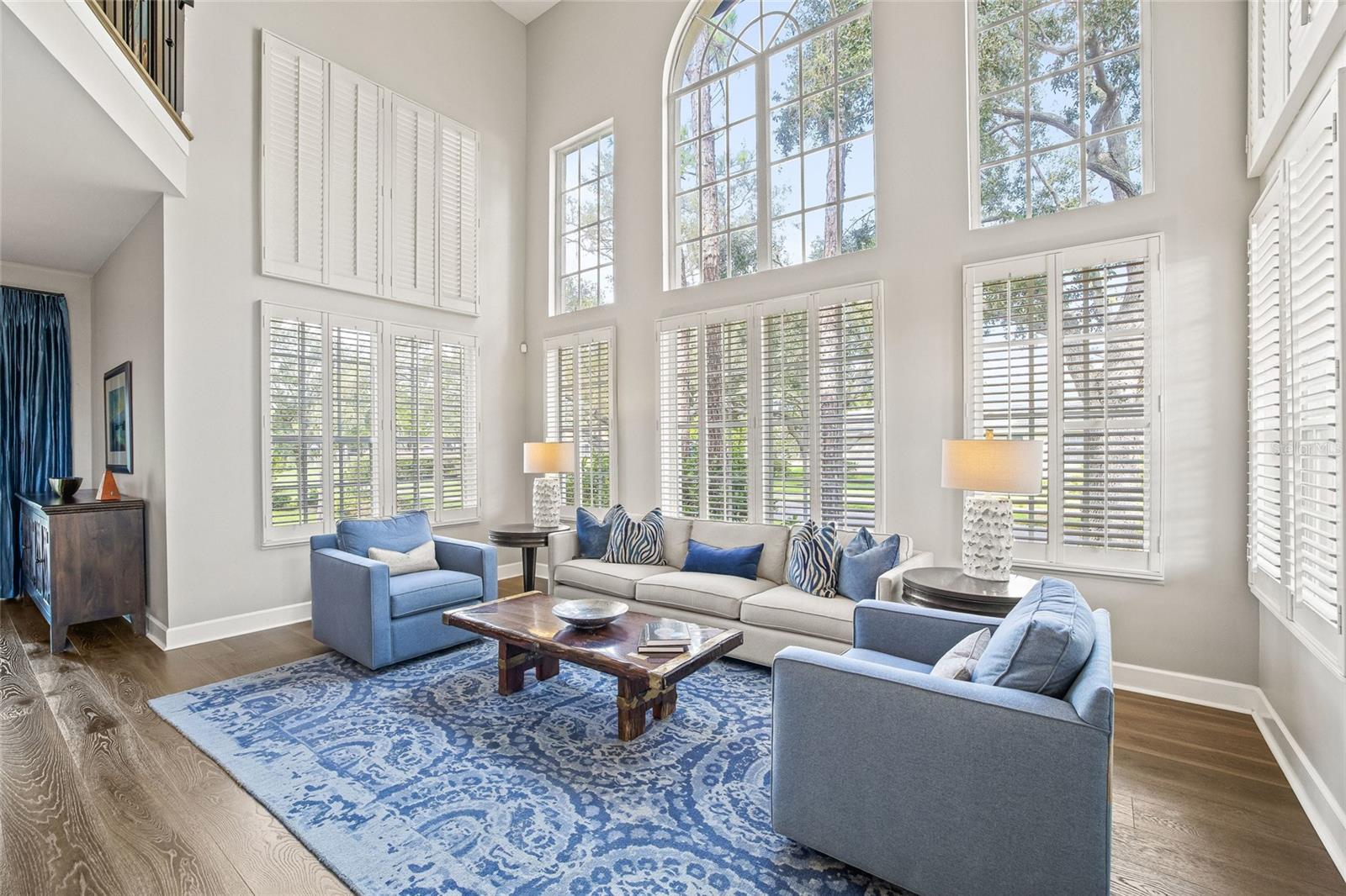 The whole first floor has updated hardwood flooring.