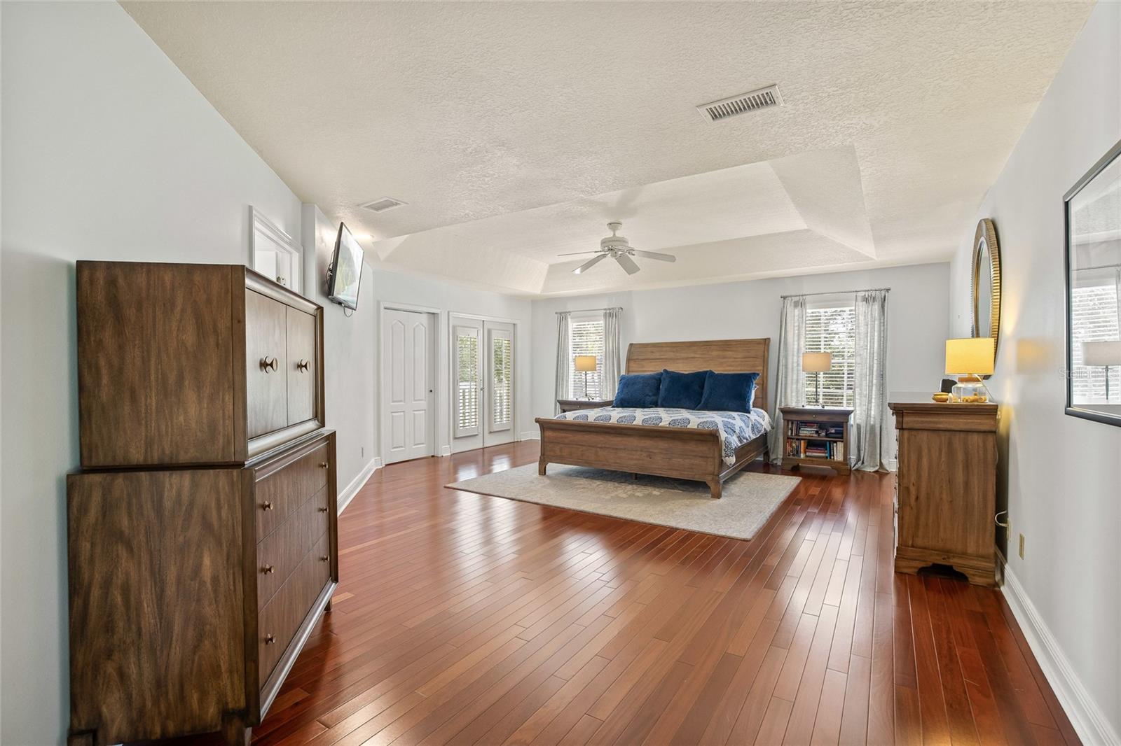 Primary bedroom is quite large and plenty of space for a King size bed and extra furniture.