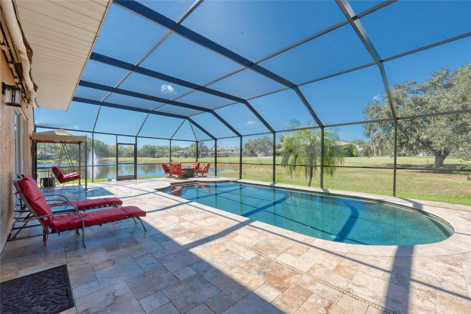 Large Lanai with retractable sun shade
