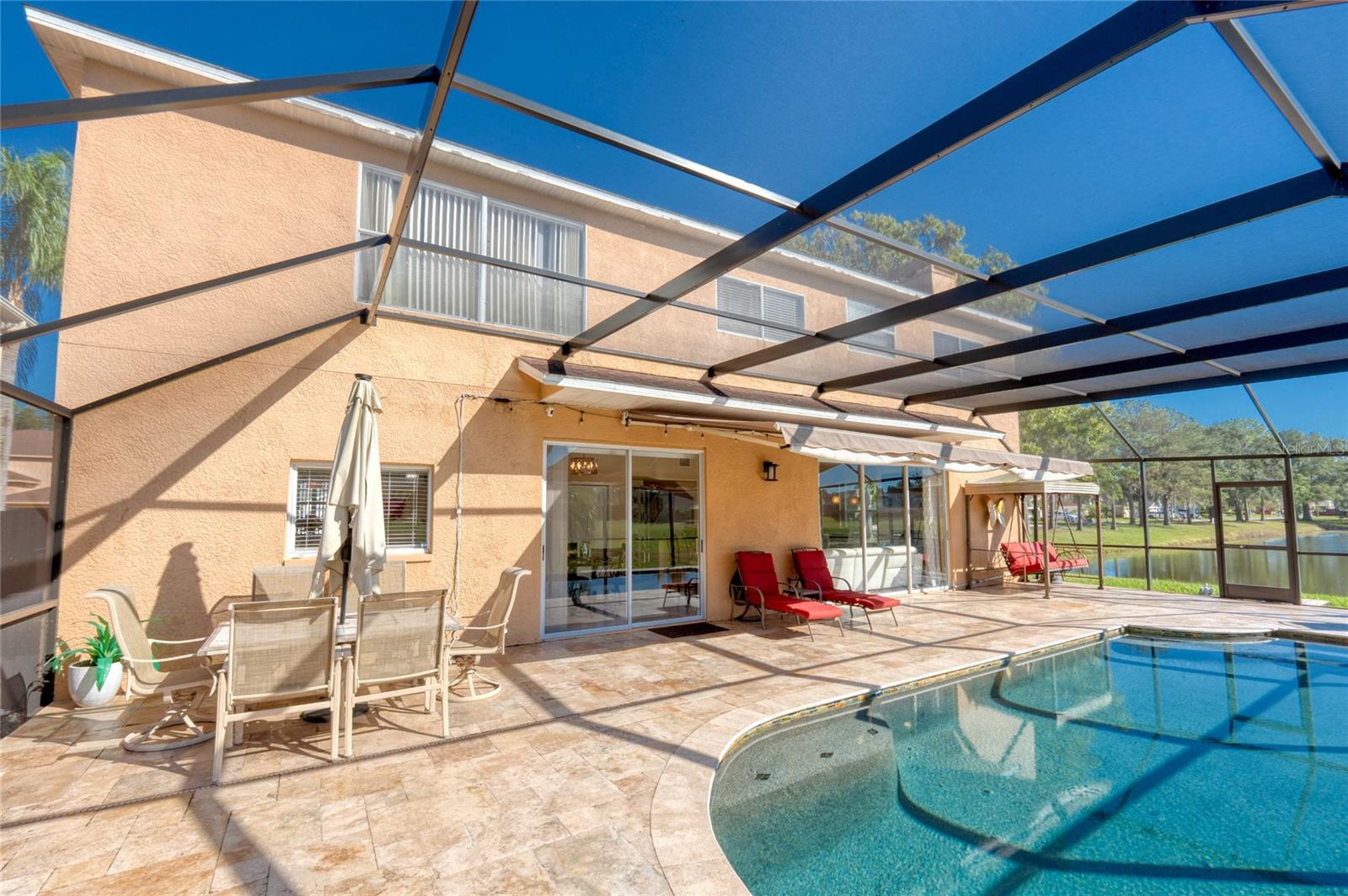 View of the pool area