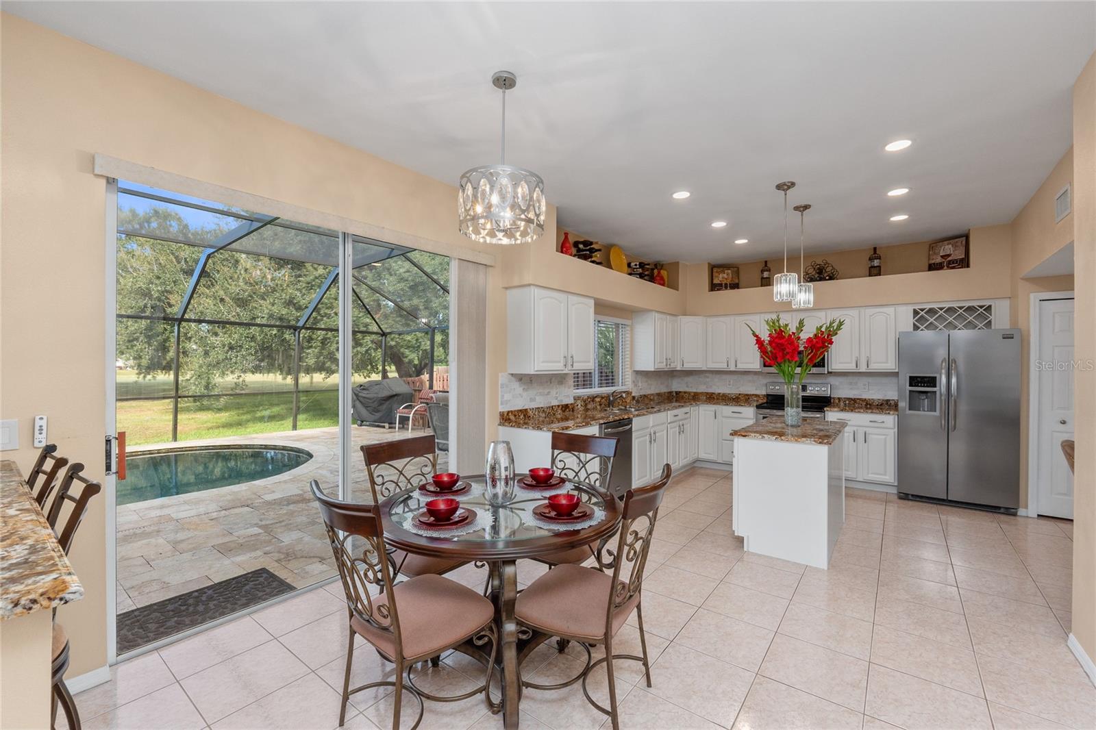 This Kitchen has multiple areas for breakfast or casual snacks
