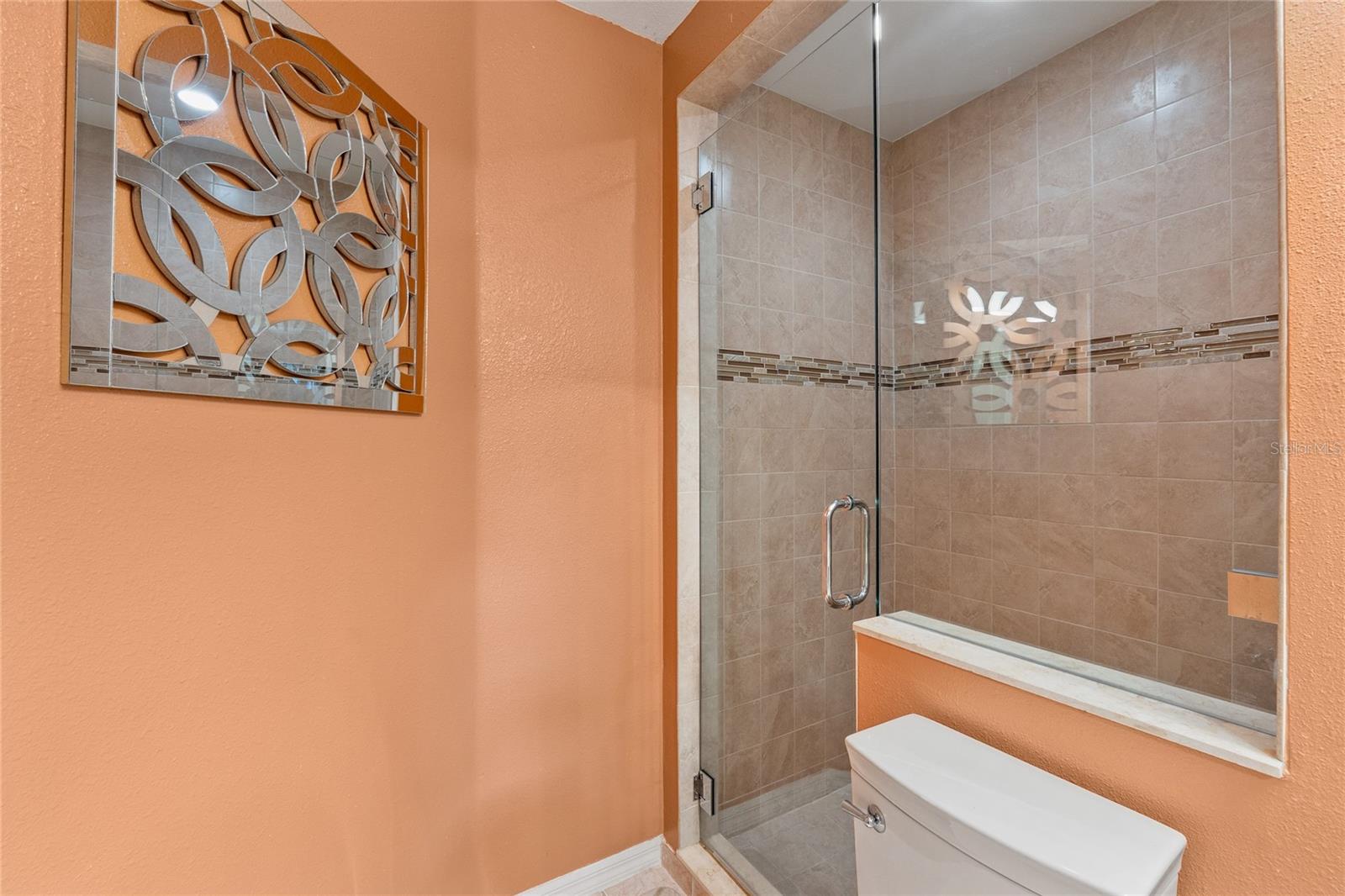 1st Floor Shower updated with Tile and glass enclosure