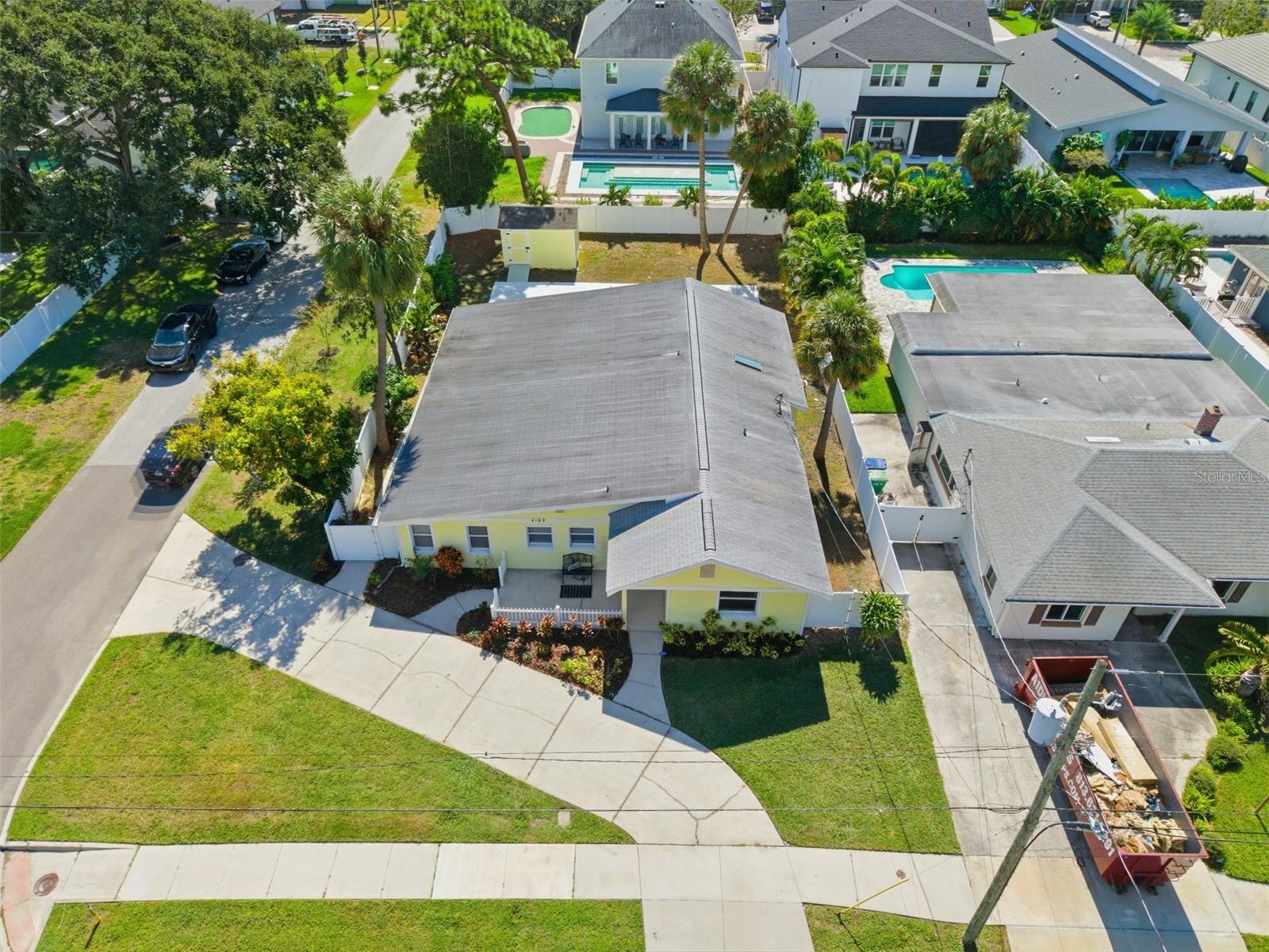 Oversized corner lot, one story block home with pool!